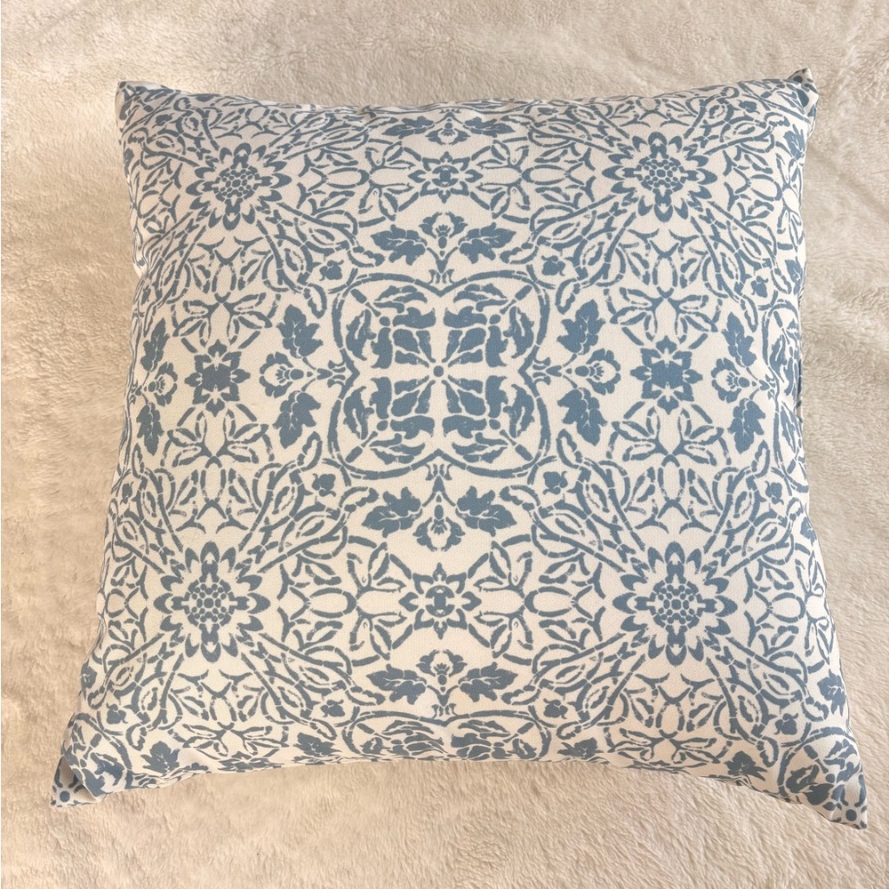Blue and White Decorative Throw Pillow